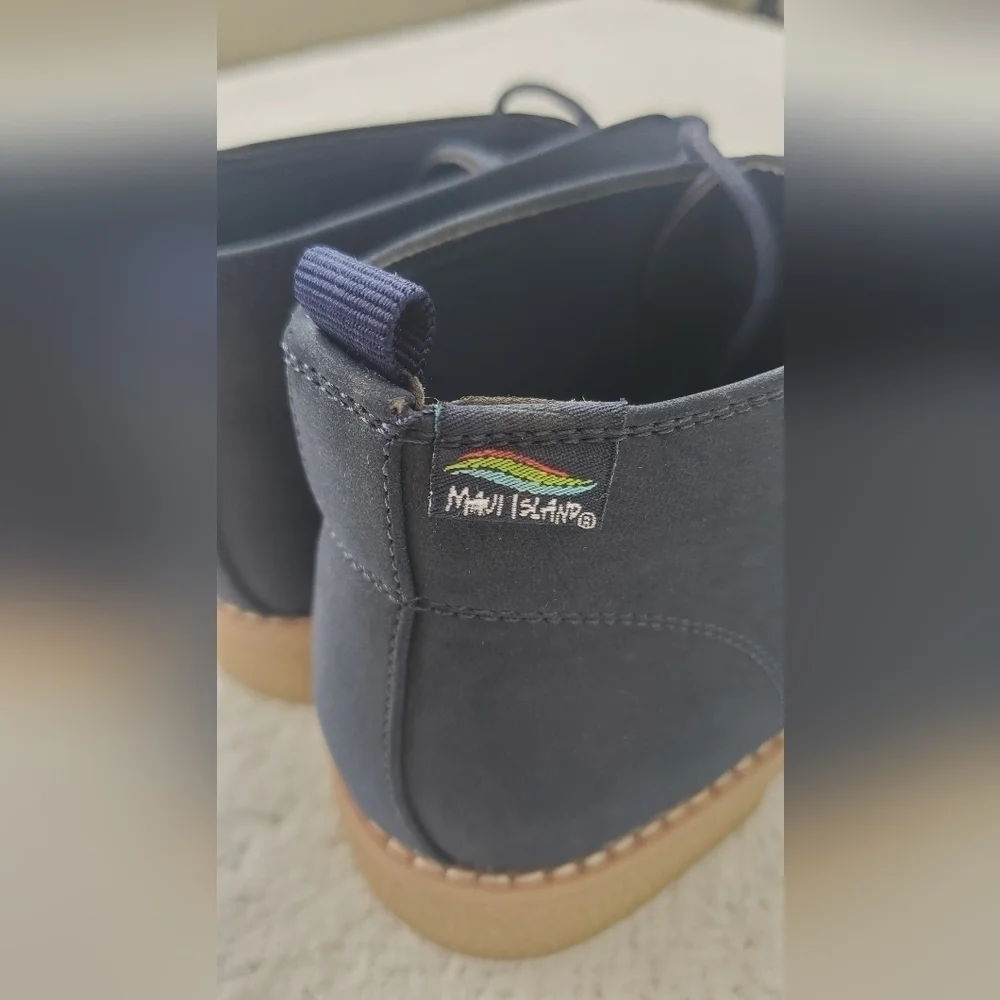 Maui Island Dylan Navy Blue chunky Boho Women's Ankle Boots‎ Size 8M